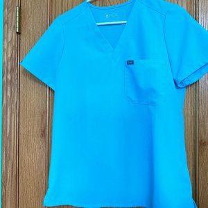 Figs catarina neon blue scrub top